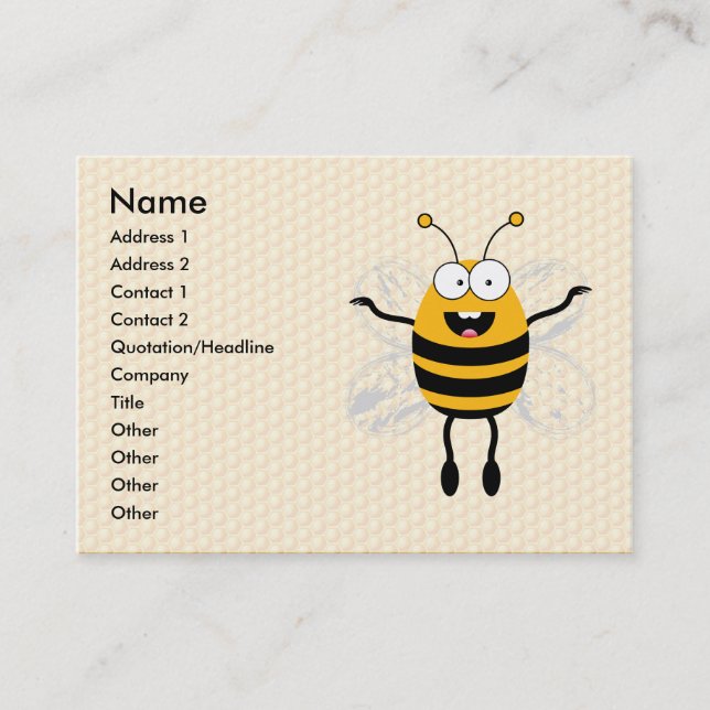 Tecknad Bee Visitkort (Framsida)