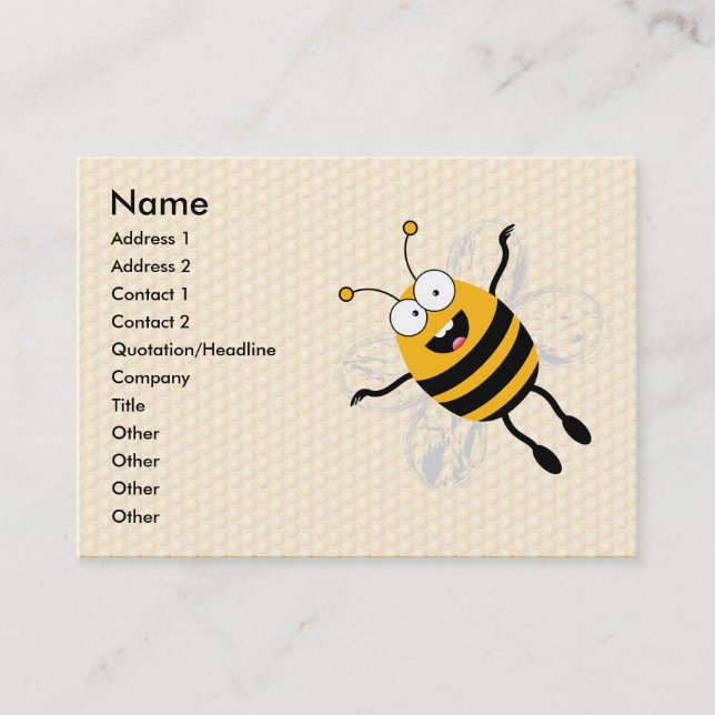 Tecknad Bee Visitkort (Framsida)