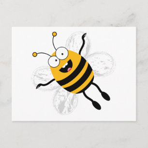 Tecknad Bee Vykort