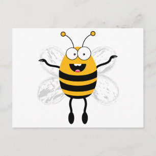 Tecknad Bee Vykort