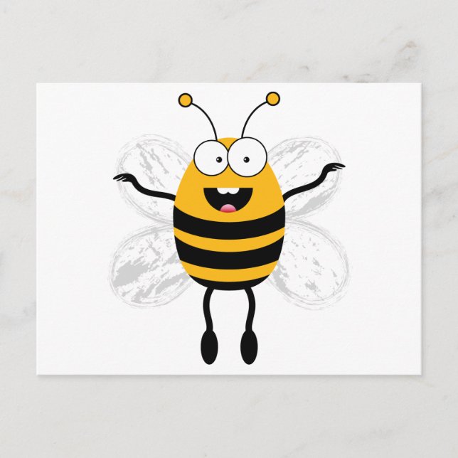 Tecknad Bee Vykort (Framsida)