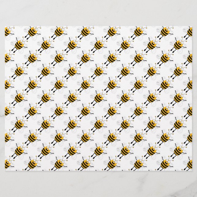Tecknad Bees Mönster Reklamblad (Framsidan)