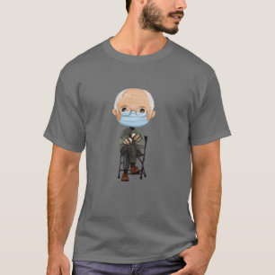 Tecknad Bernie Sanders och hans Warm Brown Mittens T Shirt