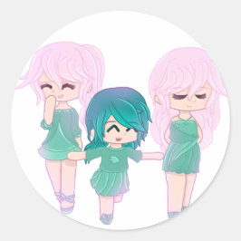 Tecknad Best Friends Stickers Runt Klistermärke