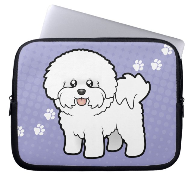 Tecknad Bichon Frise Laptop Fodral (Framsidan)