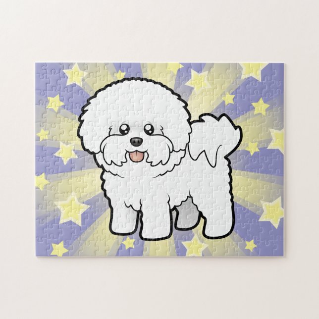 Tecknad Bichon Frise Pussel (Horisontell)