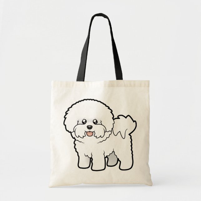 Tecknad Bichon Frise Tygkasse (Framsidan)