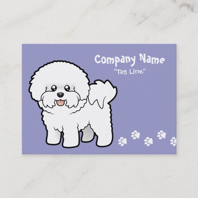 Tecknad Bichon Frise Visitkort (Framsida)
