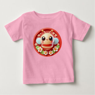 🐝 Tecknad Bihjälp för söt blomsteroutfit för bebi T Shirt