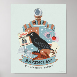 Tecknad bild av Ravenclaws vapen Poster