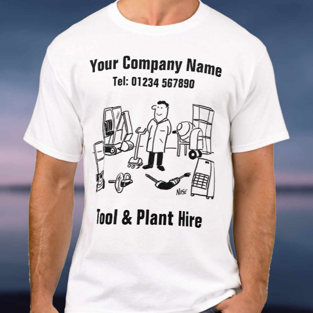 Tecknad bild på verktyg och anläggningsuthyrning t shirt (Skapare uppladdad)