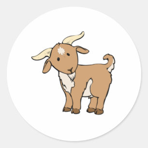 Tecknad Billy Goat Runt Klistermärke