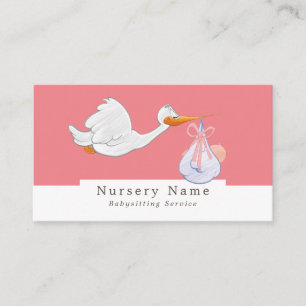 Tecknad Bird & Baby, Babyvvakt, Daycare, Nursery Visitkort