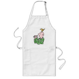 Tecknad Bird Watcher & Bird Långt Förkläde