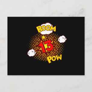 TECKNAD BIRTHDAY 13 13 Födelsedag 13 år gammal Tec Vykort