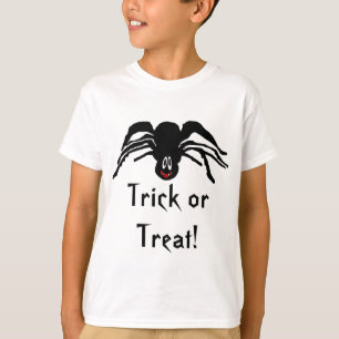 Tecknad Black Spider Halloween Black Widow Kids T Shirt