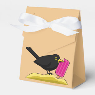 Tecknad Blackbird som äter en iskräm Presentaskar