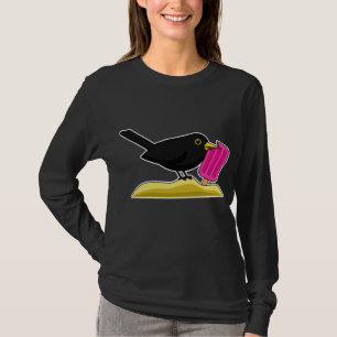 Tecknad Blackbird som äter en iskräm T Shirt