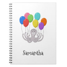 Tecknad bläckfiskfärgade ballonger för skolan