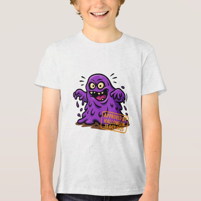 Tecknad Blob - godkänt av Halloween T Shirt (Framsida)