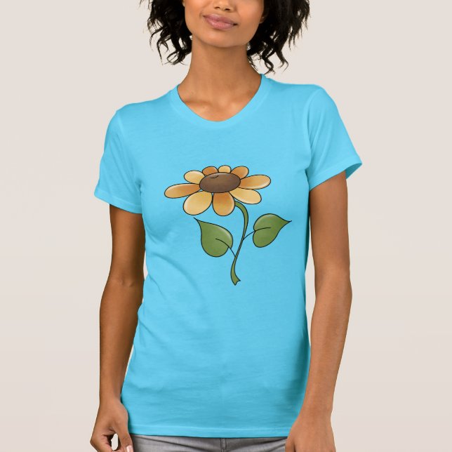 Tecknad Blommigt Kvinnor roligt t-shirt (Framsida)
