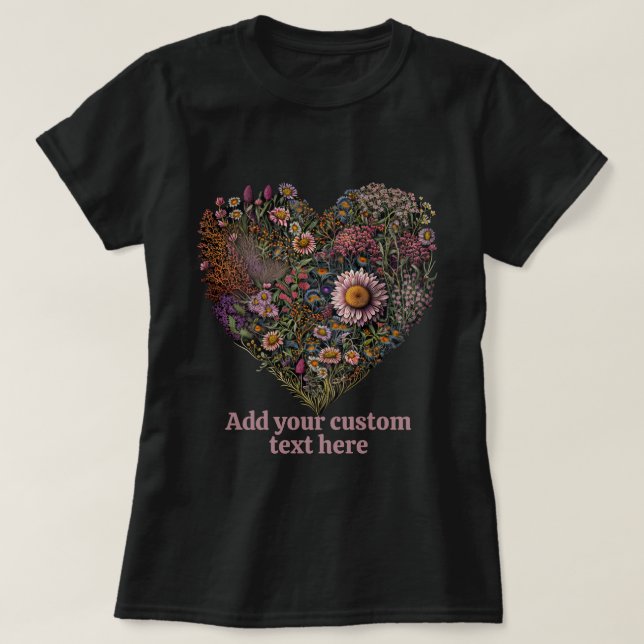 Tecknad blomsterstuga, Blomsterälskare T Shirt (Design framsida)