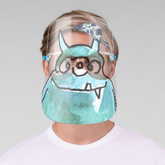 Tecknad Blue Alien Monster