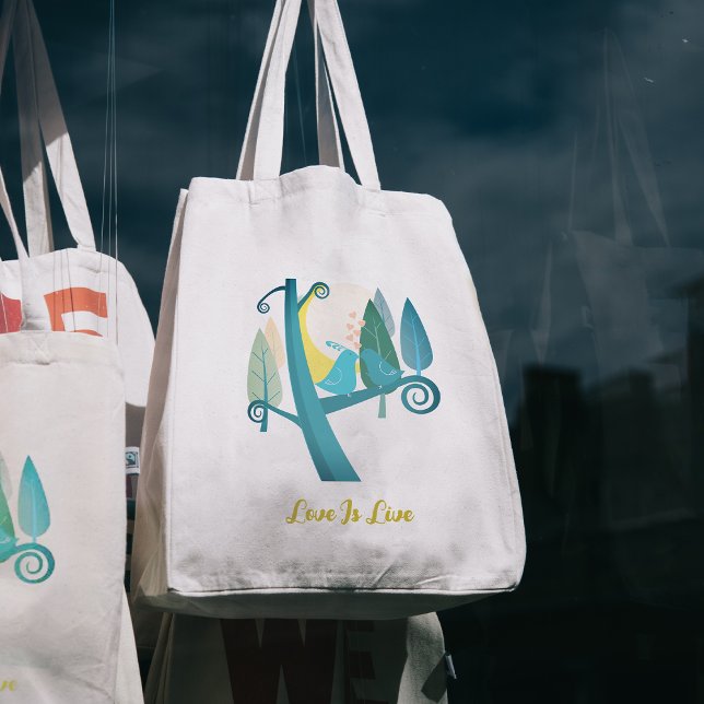 Tecknad blue bird Tote Bag Tygkasse (Cartoon blue birds Tote Bag
)