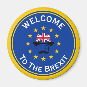 Tecknad Blue Gult EU Brexit Graphic Magnet
