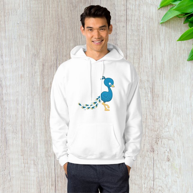 Tecknad Blue Peacock Bird Hoodie (Skapare uppladdad)