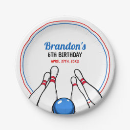 Tecknad Blue & Red Bowling Kids 6e Birthday