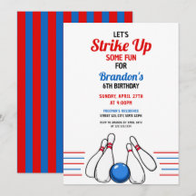 Tecknad Blue & Red Bowling Kids 6e Birthday