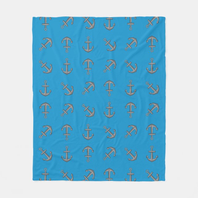 Tecknad Boat Anchor Set Fleecefilt (Framsidan)