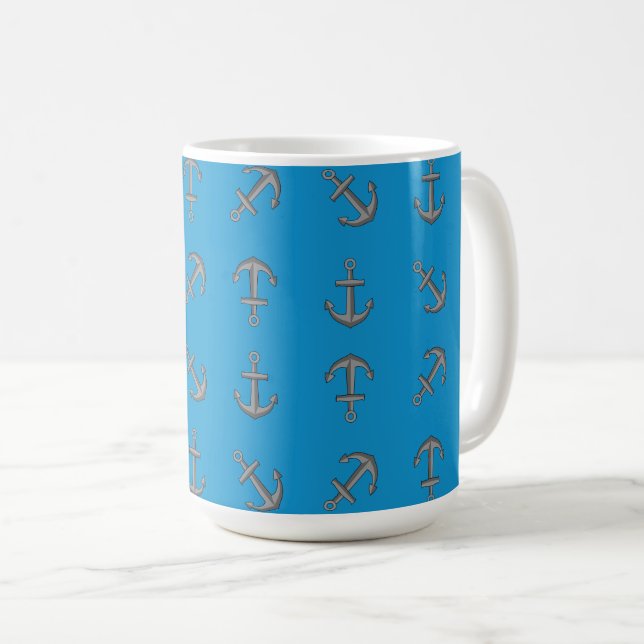Tecknad Boat Anchor Set Kaffemugg (Framsida höger)