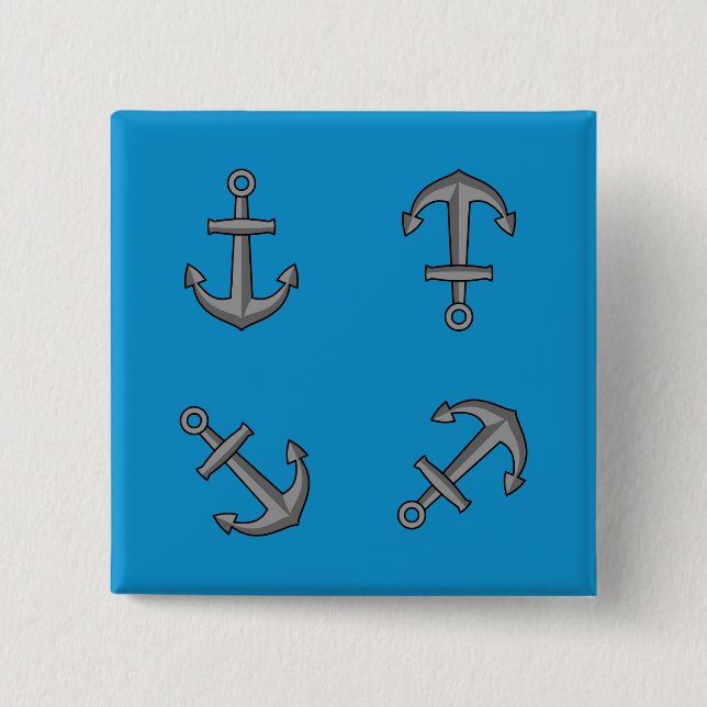 Tecknad Boat Anchor Set Knapp (Framsida)