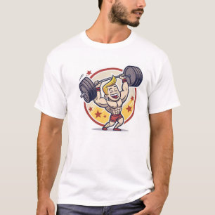 Tecknad Bodybuilding der Mascot Illustration T Shirt