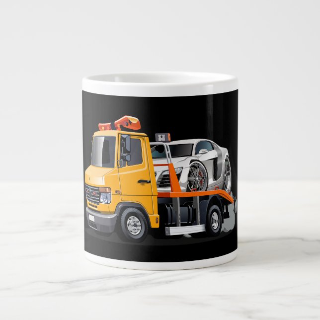 Tecknad-bogserare lastbil jumbo mugg (Framsidan)