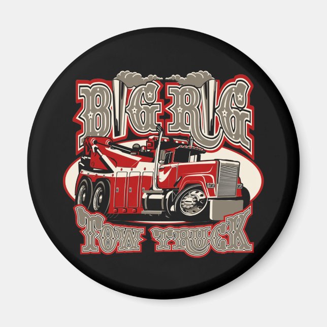 Tecknad-bogserare lastbil magnet (Framsidan)