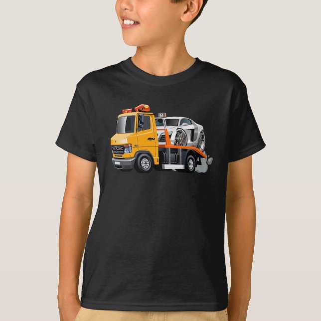 Tecknad-bogserare lastbil t shirt (Framsida)