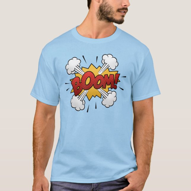 Tecknad Bok Art Boom Bubble T Shirt (Framsida)