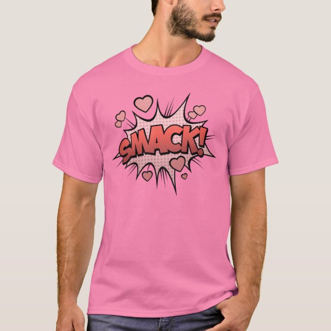 Tecknad Bok Art Kiss Smack T Shirt (Framsida)