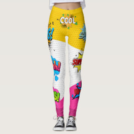 Tecknad Bok Art Pop-färgad Leggings