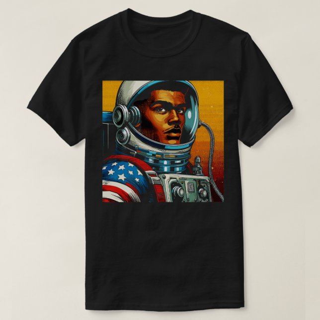 Tecknad Bok Astronaut i Art Stil T Shirt (Design framsida)