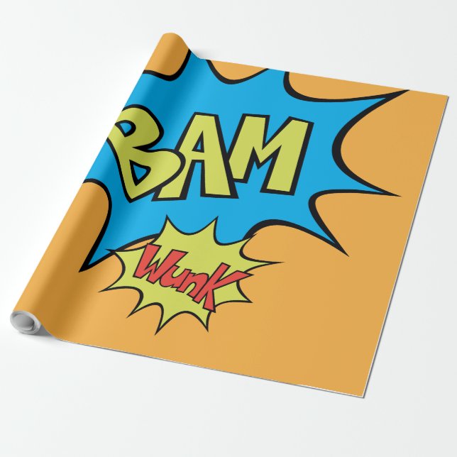 Tecknad Bok Bam-ballong Presentpapper (Utrullad)