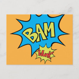 Tecknad Bok Bam-ballongexplosion Vykort