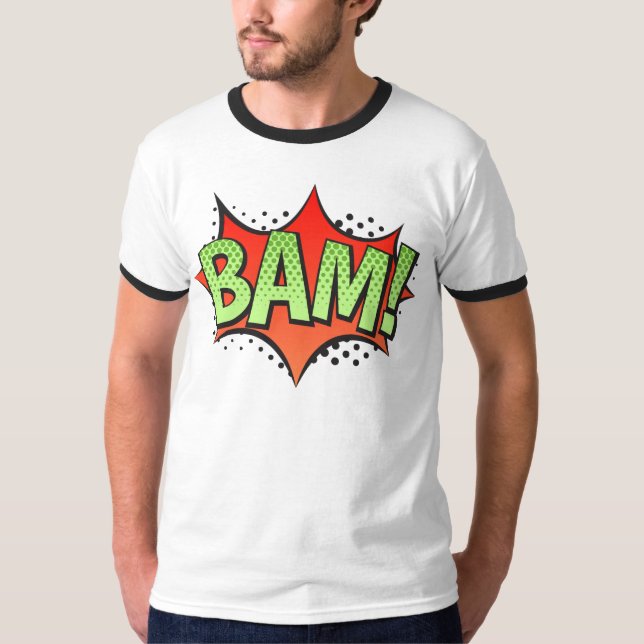 Tecknad Bok Bam! Burst T Shirt (Framsida)