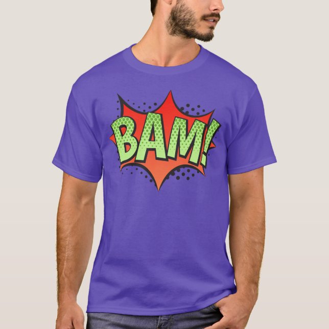 Tecknad Bok Bam! Burst T Shirt (Framsida)