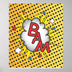 Tecknad Bok Bam-explosionen poster illustration