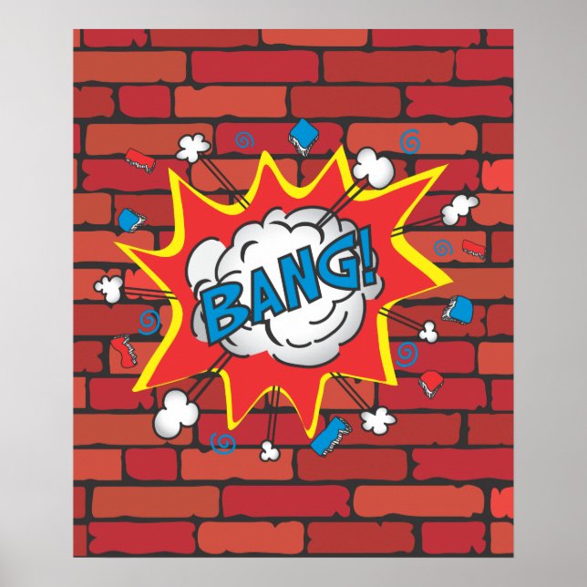 Tecknad Bok Bang poster illustration (Framsidan)