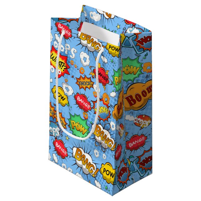 Tecknad Bok Bubbles Gift Bags (Framsidan Vinklad)